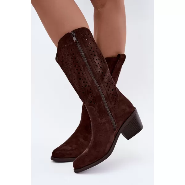  Damenstiefel S.BARSKI HY62-8126 SCHOKOLADE 