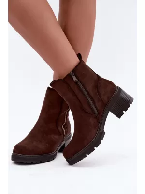 Damen-Ankle-Boots S.BARSKI HY62-8101 SCHOKOLADE
