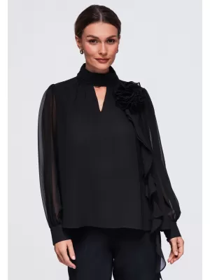 Damenbluse OMBRE OW-TS-E0085 SCHWARZ