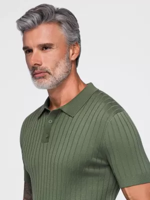 Herren-Poloshirt OMBRE OM-POSS-0180 OLIVE