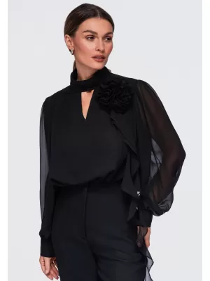 Damenbluse OMBRE OW-TS-E0085 SCHWARZ