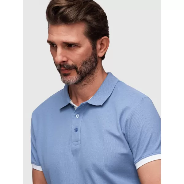 Herren-T-Shirt mit Kragen OMBRE OM-POSS-0170 BLAU 