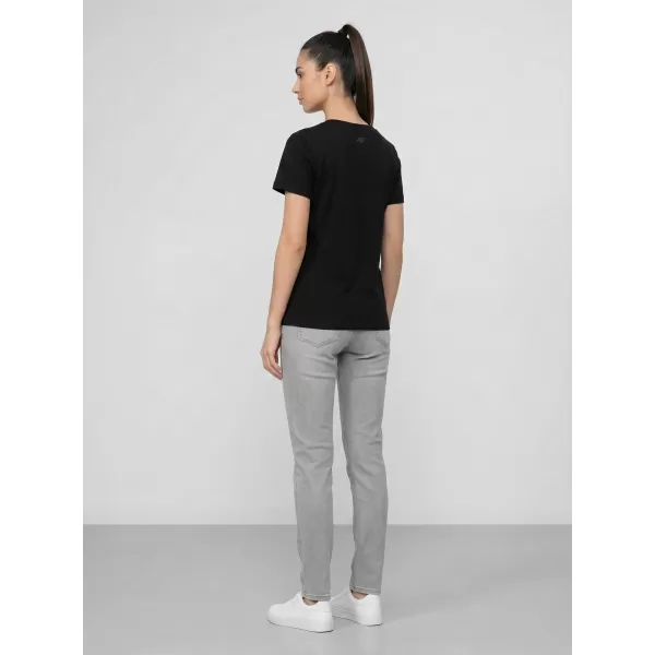 Damen-T-Shirt 4F WAW25TTSHF2350 TIEFSCHWARZ 