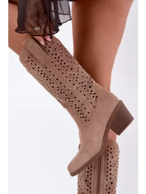 Damenstiefel S.BARSKI HY62-8126 BEIGE