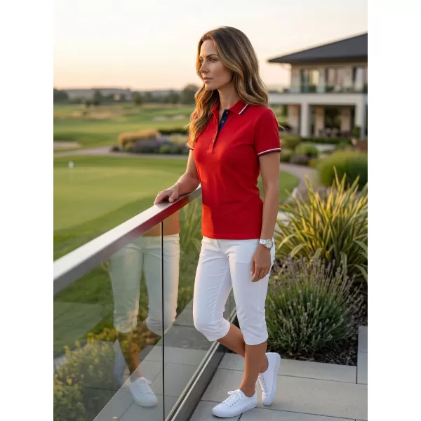  Damen-T-Shirt mit Kragen MALFINI FOCUS 233 ROT 