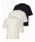 Herren-T-Shirt OMBRE OM-TSBC-0291 CREMEFARBEN/CREMEFARBEN/SCHWARZ