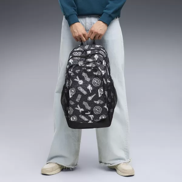  Rucksack PUMA ACADEMY AOP BACKPACK 09115025 PUMA BLACK/RUNNING ICONS AOP 