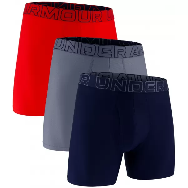  Herren-Boxershorts UNDER ARMOUR UA PERFORMANCE TECH MESH - SOLID 6 -3PK 1383884-600 ROT 