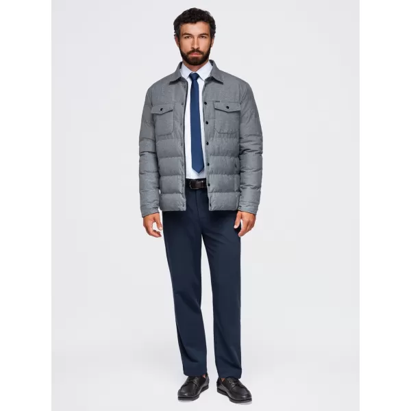  Gesteppte Hemdjacke für Herren OMBRE OM-JALP-0256 GRAUE MELANGE 