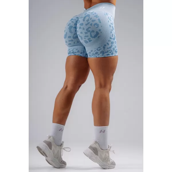  Kompressions-Push-up-Shorts mit Leopardenmuster NEBBIA PRIMAL 856 BLAUER LEOPARD 