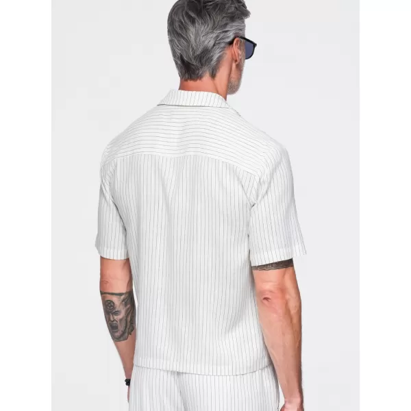  Herrenhemd OMBRE OM-SHSS-0222 CREMEFARBEN 