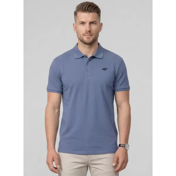  Herren-T-Shirt mit Kragen 4F WMM00TPTSM0770 DENIM 