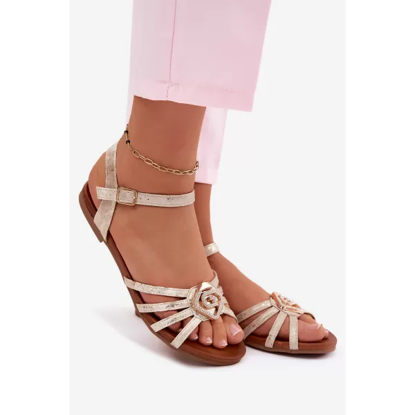  Damensandalen S.BARSKI KV61-6056 HELLES GOLD 
