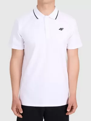 Herren-T-Shirt mit Kragen 4F WMM00TPTSM0773 WEIß