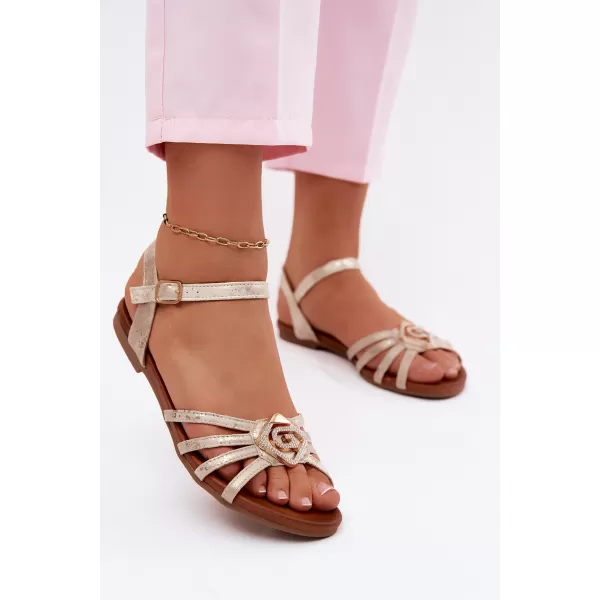  Damensandalen S.BARSKI KV61-6056 HELLES GOLD 