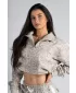 Sweatshirt mit halbem Reißverschluss und Leopardenmuster NEBBIA PRIMAL 866 CREMEFARBENER LEOPARD