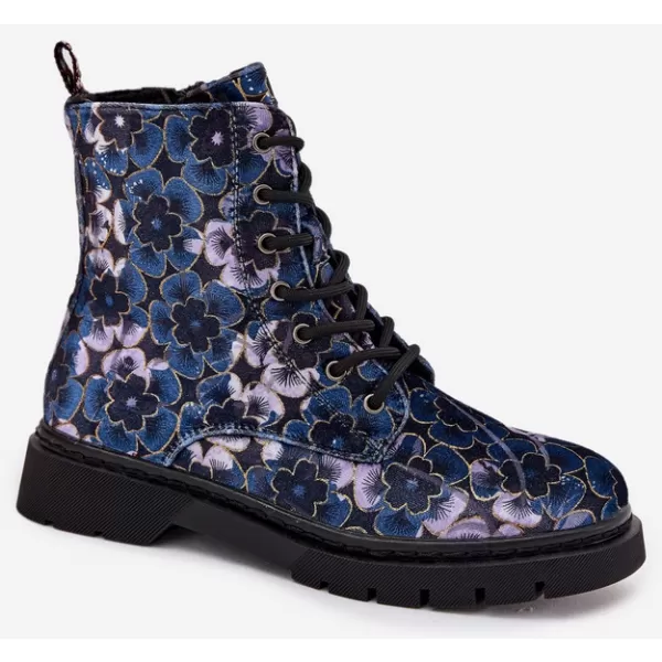  Damen-Stiefeletten ARTIKER 57C1052 BLAUE BLUMEN 