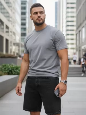Herren-T-Shirt DSTREET RX5675 HELLGRAU