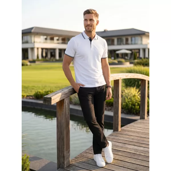  Herren-T-Shirt mit Kragen MALFINI FOCUS 232 WEIß 