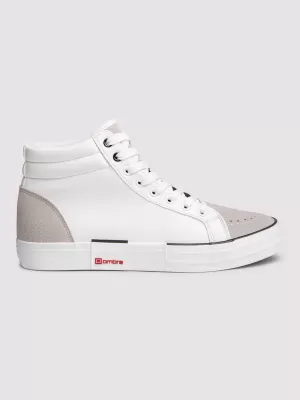 Knöchelsneaker für Herren OMBRE OM-FOTH-0240 WEIß UND BEIGE