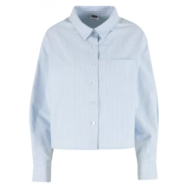  Damenhemd URBAN CLASSICS TB8171 HELLER HORIZONT BLAU/WEIß 