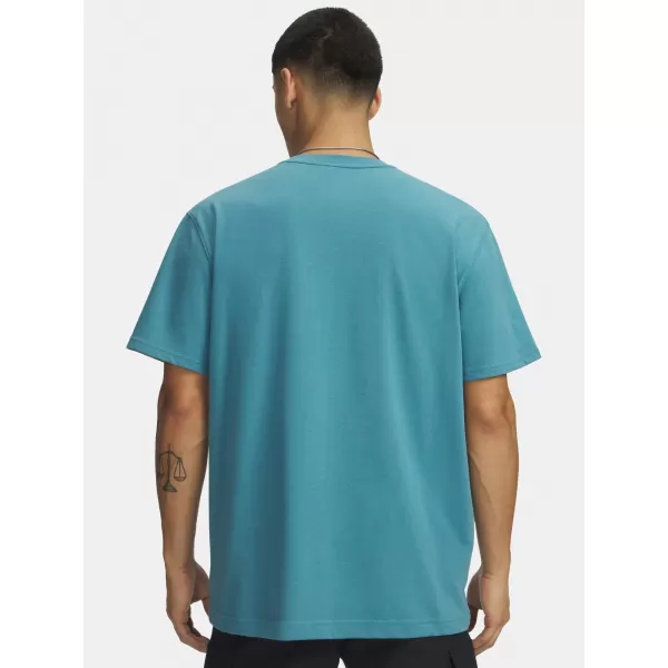  Herren-T-Shirt UNDER ARMOUR M LOGO EMB HEAVYWEIGHT SS 1373997-466 BLAU 