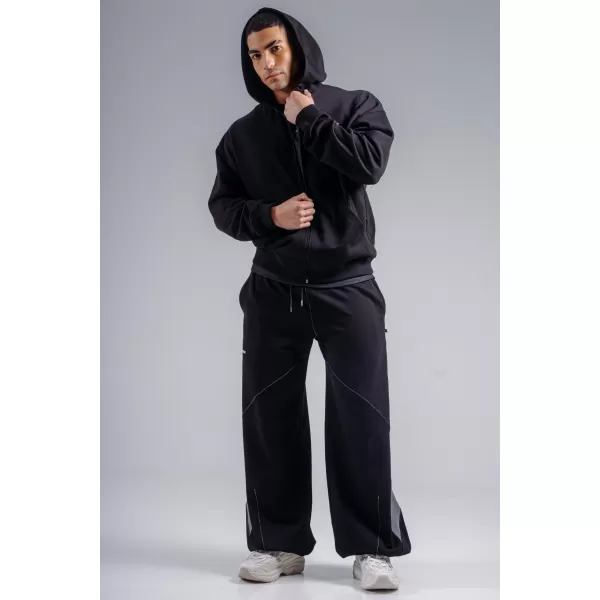  Sweatshirt mit Reißverschluss und gesticktem Logo NEBBIA PRIMAL 884 SCHWARZ 