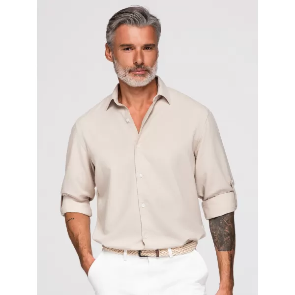  Herrenhemd OMBRE OM-SHCS-0190 BEIGE 
