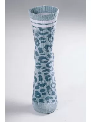Crew-Socken mit Leopardenmuster NEBBIA PRIMAL 106 BLAUER LEOPARD