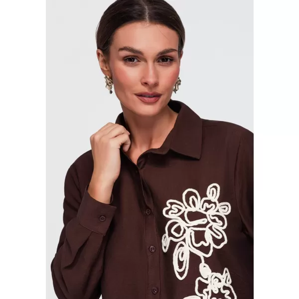  Damenhemd OMBRE OW-SH-E0073 BRAUN 