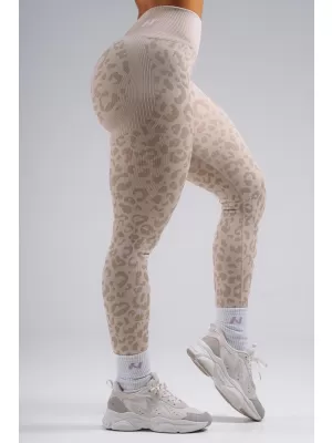 Kompressions-Push-up-Leggings mit Leopardenmuster NEBBIA PRIMAL 849 CREMEFARBENER LEOPARD
