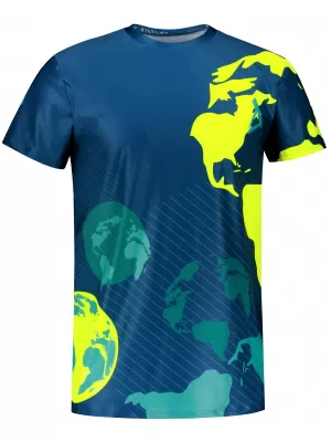 Herren Freizeithemd Premium ALTISPORT VOJ/ALM130TR06 MARINEBLAU-FLUOGELB