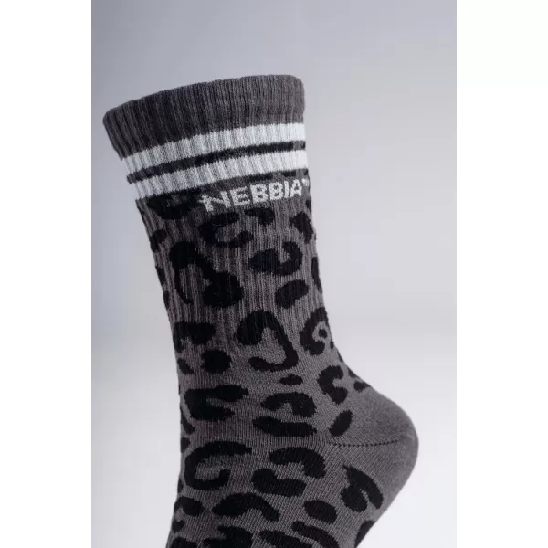  Crew-Socken mit Leopardenmuster NEBBIA PRIMAL 106 SCHWARZER LEOPARD 