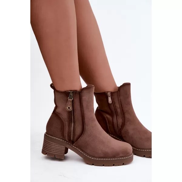  Damen-Stiefeletten S.BARSKI HY62-8101 KAFFEE 