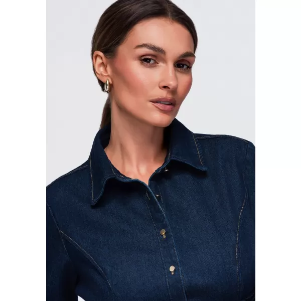  Damenhemd OMBRE OW-SH-E0070 MARINEBLAU 