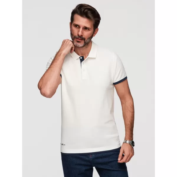  Herren-T-Shirt mit Kragen OMBRE OM-POSS-0170 WEIß 