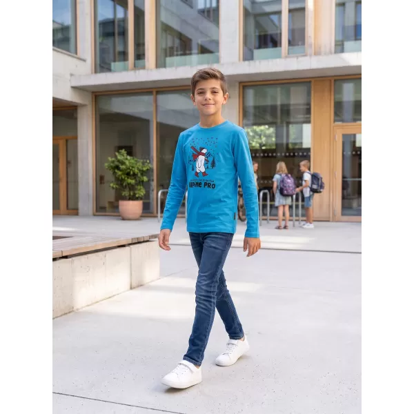  Kinder-T-Shirt ALPINE PRO ECCO 2 NEON-ATOMARBLAUE PA-VARIANTE 