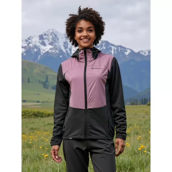  Sportliches ultraleichtes Damen-Sweatshirt ALPINE PRO ZOLLA DUNKLES ECHTES GRAU 