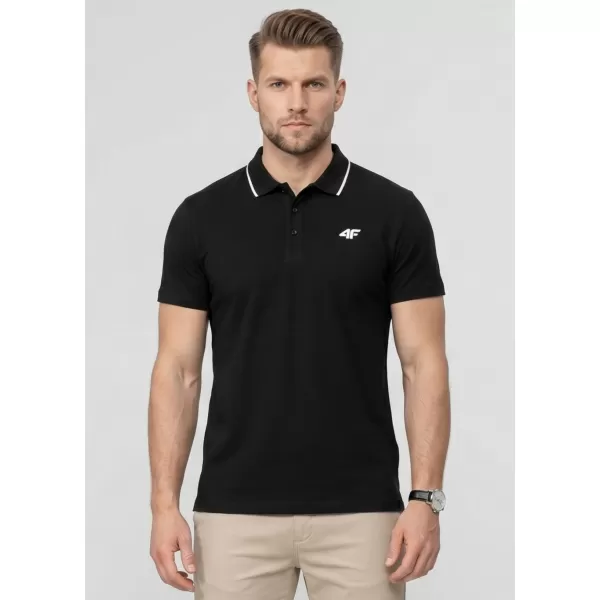  Herren-T-Shirt mit Kragen 4F WMM00TPTSM0773 TIEFSCHWARZ 