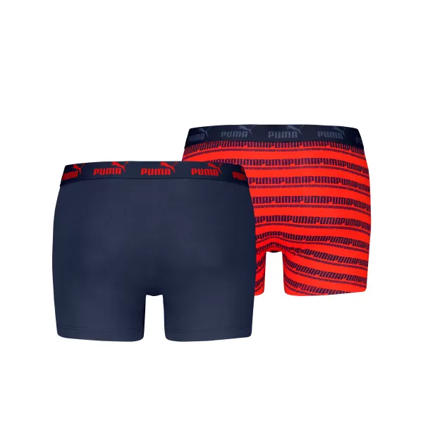  Herren-Boxershorts PUMA ELEMENTS MEN STRIPED BOXERS 2P 93884205 ROT/MARINE 