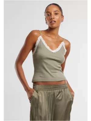 Damen-Tanktop URBAN CLASSICS TB7514A HELLOLIV/CREMEWEIß