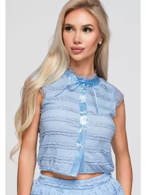 Damenbluse OMBRE OW-TS-E0066 BLAU