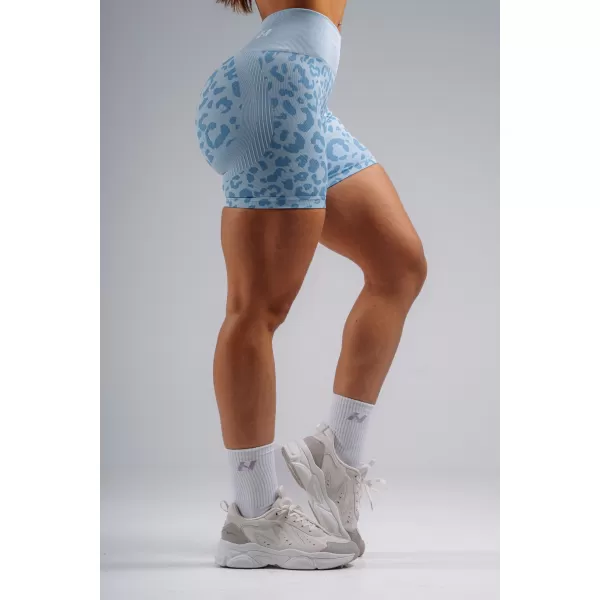  Kompressions-Push-up-Shorts mit Leopardenmuster NEBBIA PRIMAL 856 BLAUER LEOPARD 
