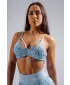 Sport-BH mit mittlerem Halt und Leopardenmuster NEBBIA PRIMAL 854 BLAUER LEOPARD