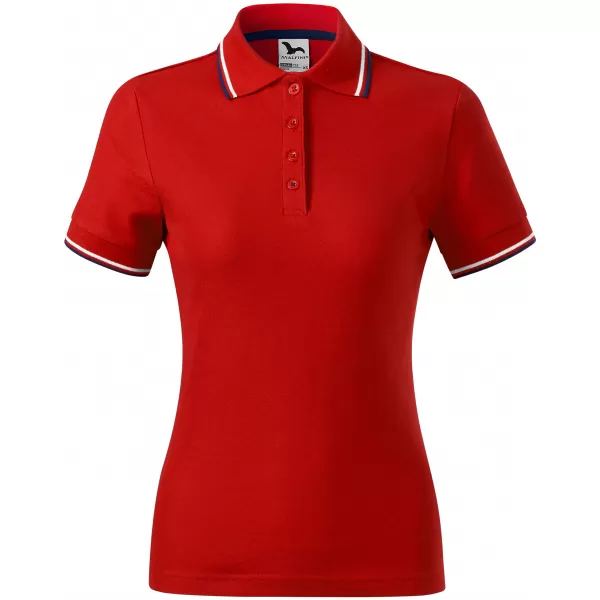  Damen-T-Shirt mit Kragen MALFINI FOCUS 233 ROT 