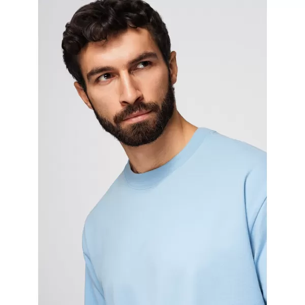  Herren-T-Shirt OMBRE OM-TSBC-0291 SCHWARZ/HELLBLAU/CREMEWEIß 