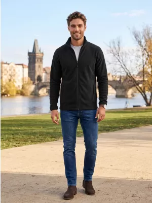Fleece-Sweatshirt für Herren ALPINE PRO SIUS 4 SCHWARZ