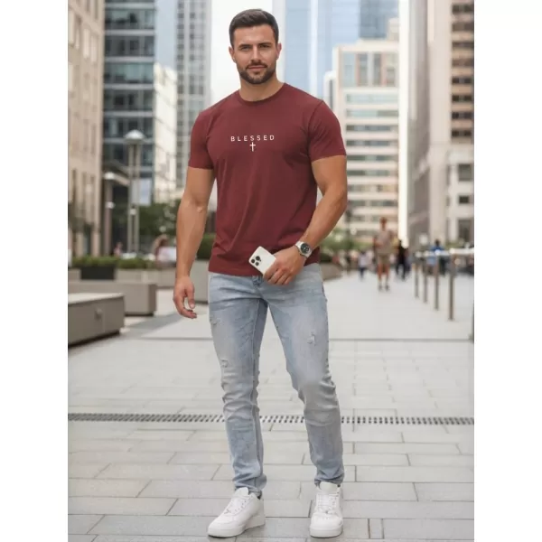  Herren-T-Shirt DSTREET NX5124R-BU ROTWEIN 