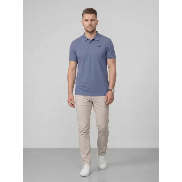  Herren-T-Shirt mit Kragen 4F WMM00TPTSM0770 DENIM 