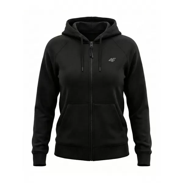 Damen-Sweatshirt 4F WMM00TSWSF2535 TIEFSCHWARZ 
